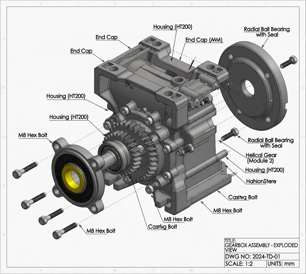 MRV worm gearbox accessories including output flange and torque arm
