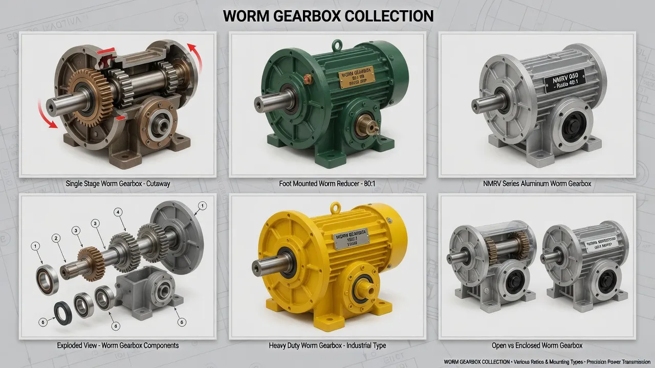 Precision worm gearbox integrated with conveyor drive pulley