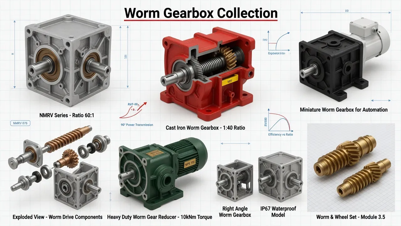 Worm gearbox catalog non-standard configurations dual input extended shaft and tandem setup